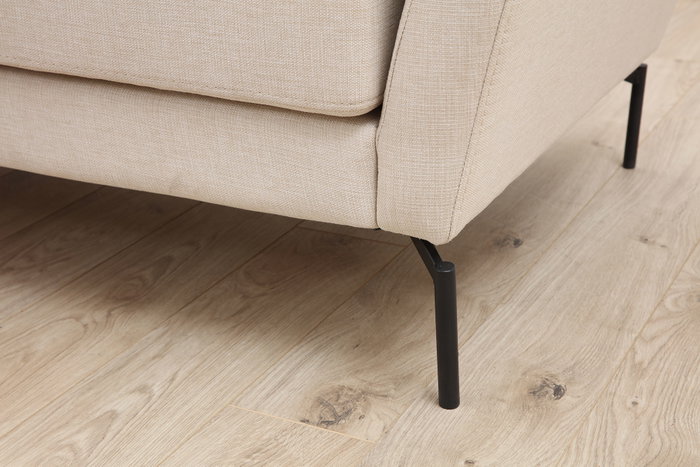 Atelier Del Sofa Sofá de 3 Plazas Crema 214x90x84 cm Tapizado Poliéster Patas Metálicas